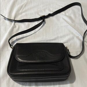 Burberry Black Leather Shoulder Bag with Adjustable Strap